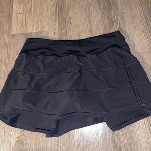 Black Lululemon Pace Rival Mid Rise Skirt
